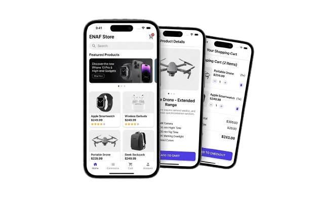 Mobile app UI showcase